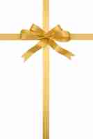 Free photo golden gift ribbon and bow