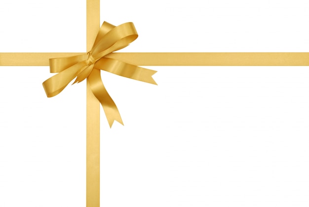Golden gift ribbon and bow 