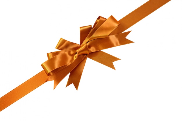 Golden gift ribbon and bow 