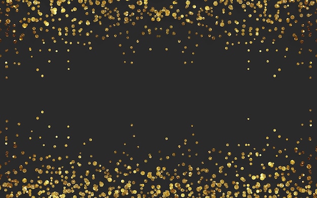 Golden glitter sparkle on black background