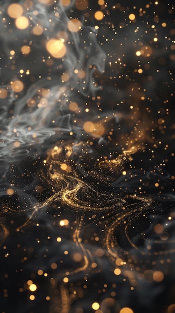 golden glow lights on dark background