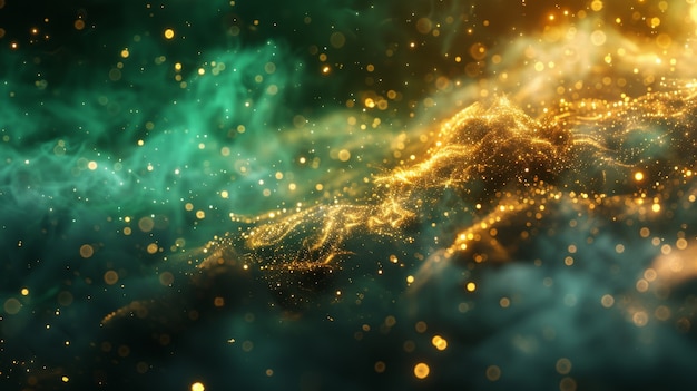 golden glow lights on dark background