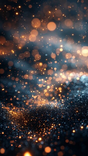 golden glow lights on dark background