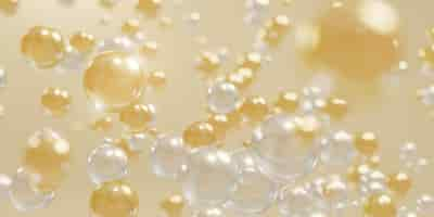 Free photo golden liquid bubbles