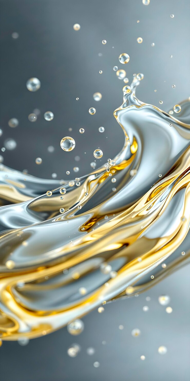 Free Photo golden oil splash