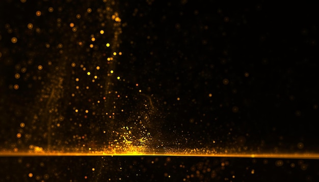 Free photo golden particle dust powder sparkle explosion background