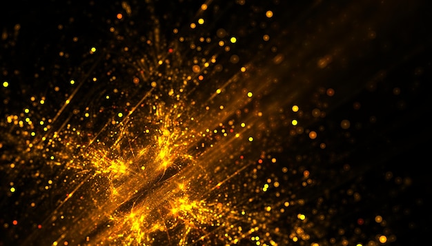 Golden particle dust sparkling background