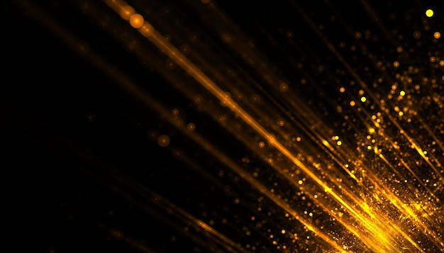 Golden particles light streak background