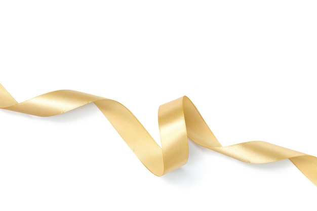 Golden ribbon collection isolated on white