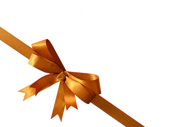 Realistic gold bows. Decorative golden favor ribbon, christmas gift wr By  Tartila