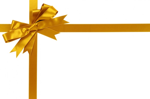 Golden ribbon for present