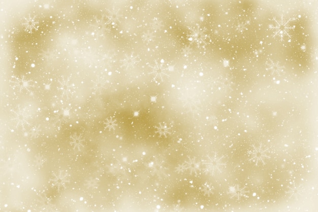 Foto gratuita sfondo dorato di natale scintillante con fiocchi di neve