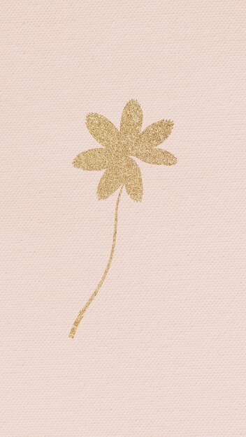 Golden shimmering leaf on a pink