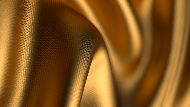 Golden twisted fabric with shallow depth of field