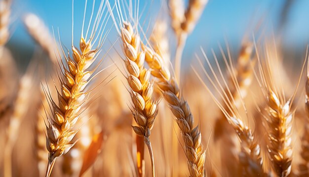 Golden wheat fields in the summer sun generated by AI