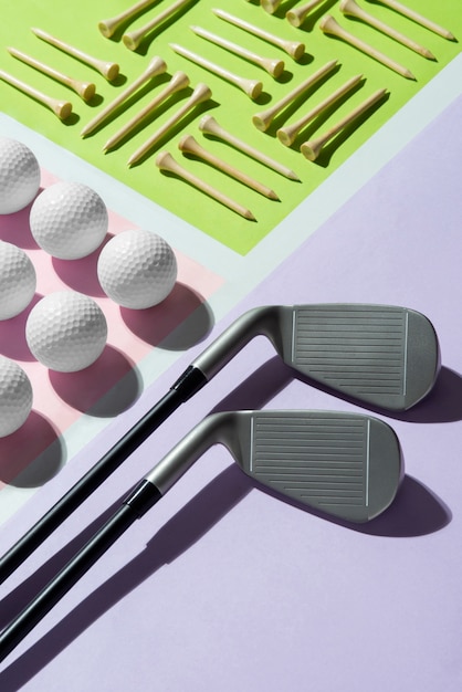 Golf balls arrangement still life