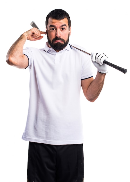 golfer listen professional fingers iron