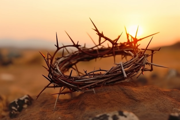 Foto gratuita celebrazione del venerdì santo con la corona di spine