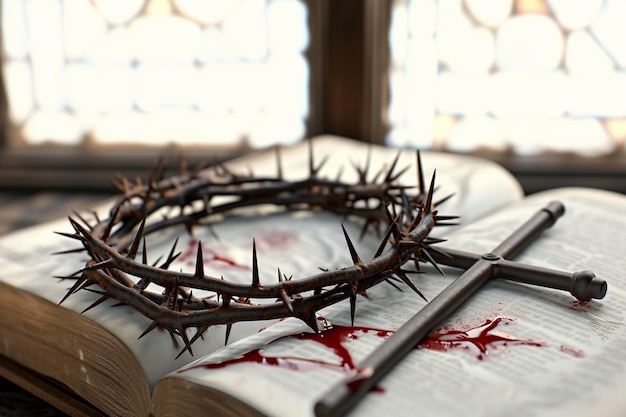 Free photo good friday celebration with crown of thorns