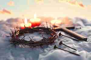 Free photo good friday celebration with crown of thorns