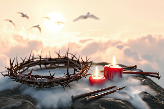 Free photo good friday celebration with crown of thorns