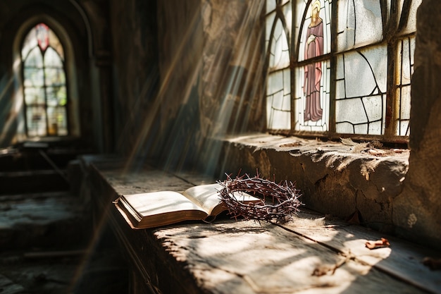 Foto gratuita celebrazione del venerdì santo con la corona di spine