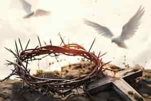 Free photo good friday celebration with crown of thorns