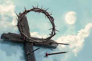 Free photo good friday celebration with crown of thorns