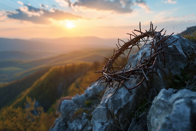 Foto gratuita celebrazione del venerdì santo con la corona di spine