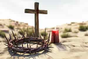 Free photo good friday celebration with crown of thorns