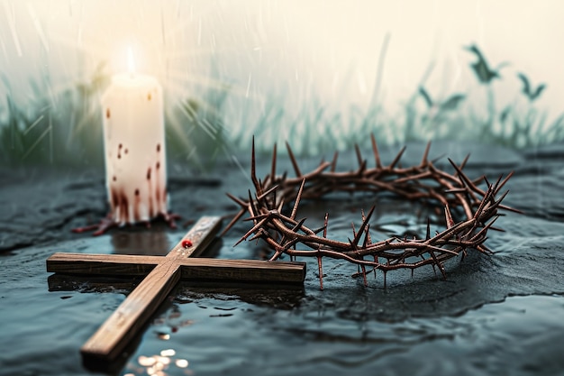 Free photo good friday celebration with crown of thorns