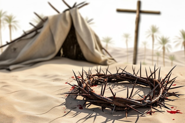 Free photo good friday celebration with crown of thorns