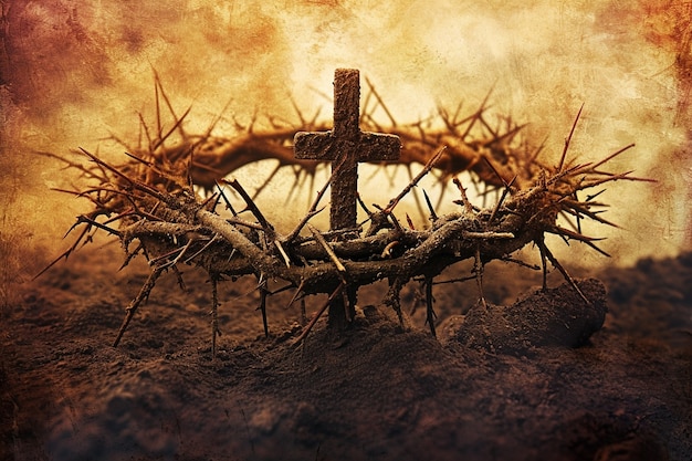 Free photo good friday celebration with crown of thorns