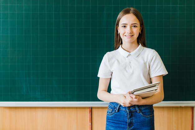 Good girl with blackboard