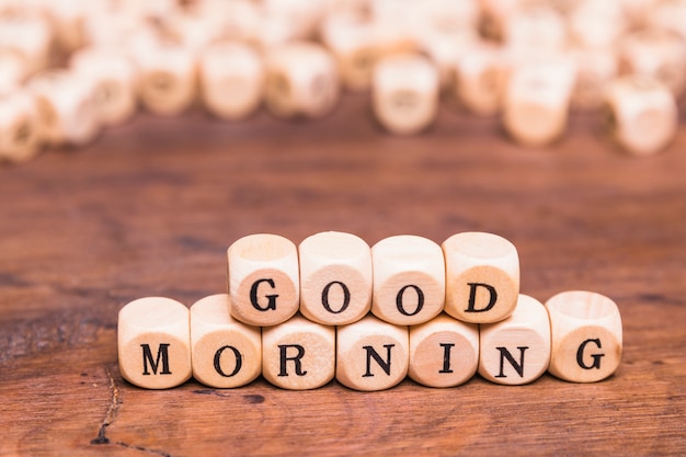 Good morning letter wooden blocks