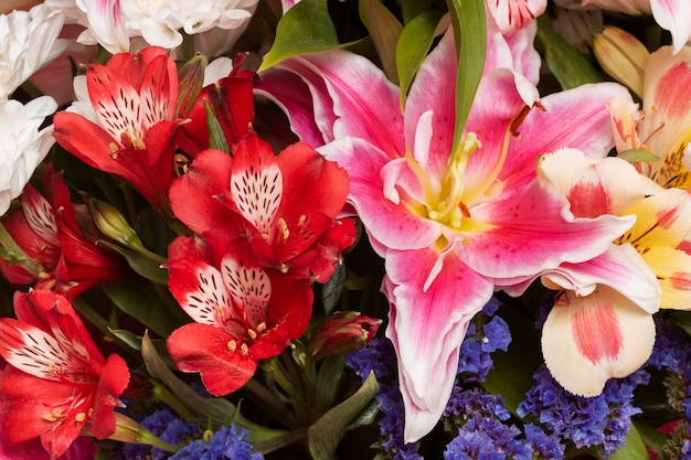 Gorgeous arrangement of flowers background