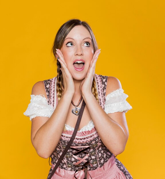 Gorgeous woman in bavarian costume