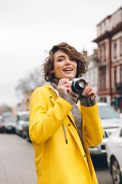 Gorgeous young lady photographer