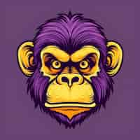 Free photo gorilla head mascot logo