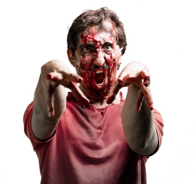 Gory zombie screaming