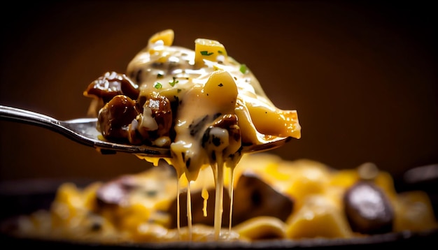 Free photo gourmet pasta plate with sweet chocolate indulgence generated by ai