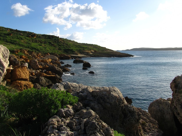 Gozo coastline in Maltese Islands, Malta