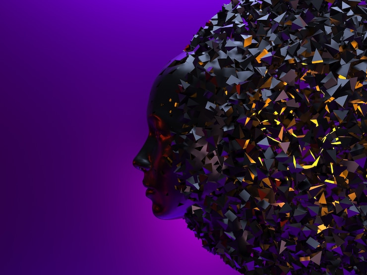 Free Photo gradient ai cloud with broken pieces