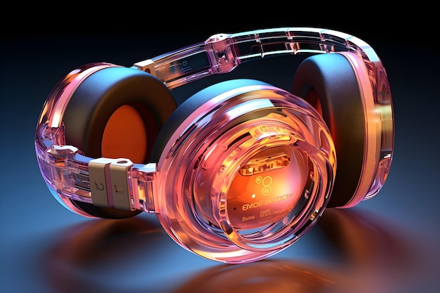 Free photo gradient clear glass molten headset