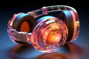 Free photo gradient clear glass molten headset
