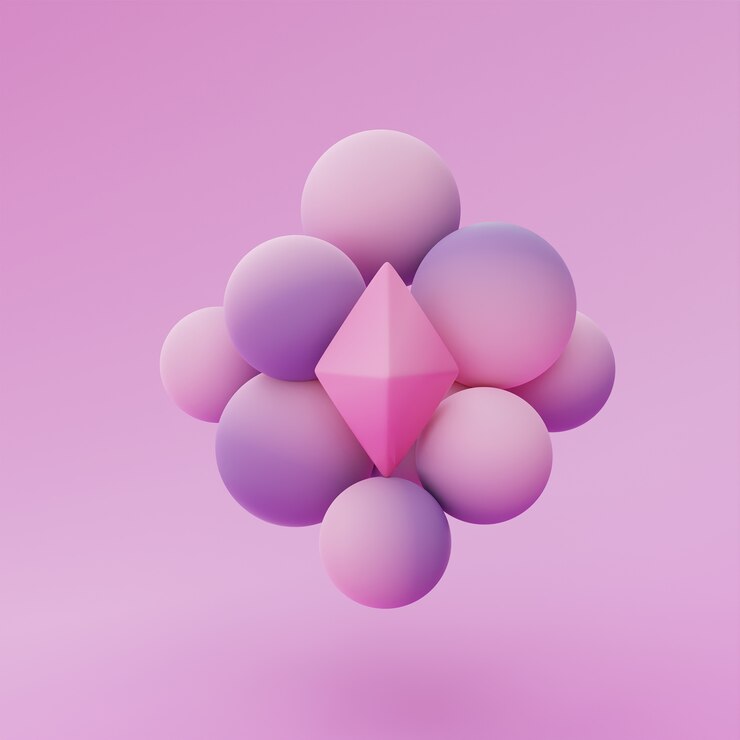 Free Photo gradient pink diamond and balls assortment