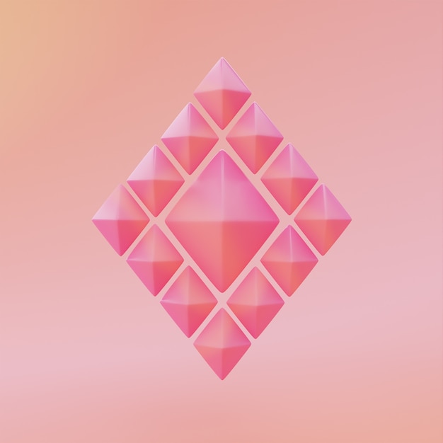 Gradient pink diamonds arrangement