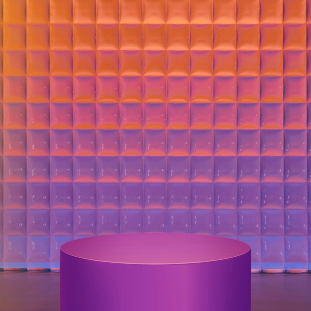 Gradient product backdrop, neon purple stand