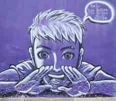 Free photo graffiti of a screaming boy