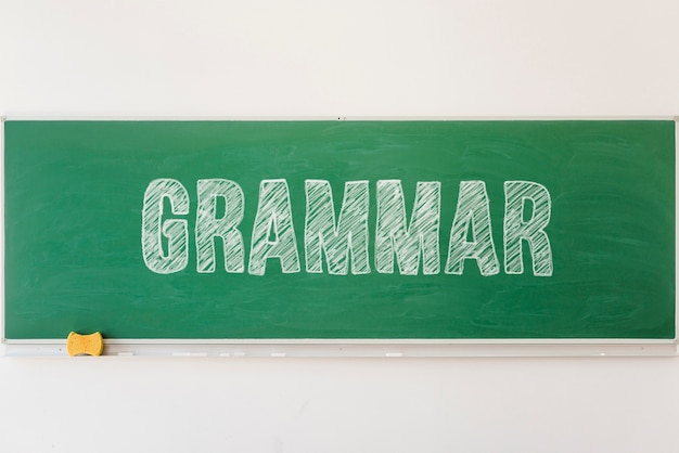 Free photo grammar on chalkboard